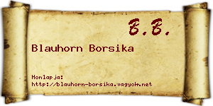 Blauhorn Borsika névjegykártya